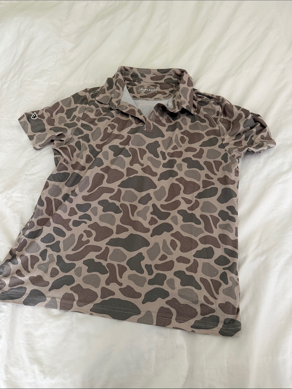 BURLEBO Camouflage Polo in Brown & Gray